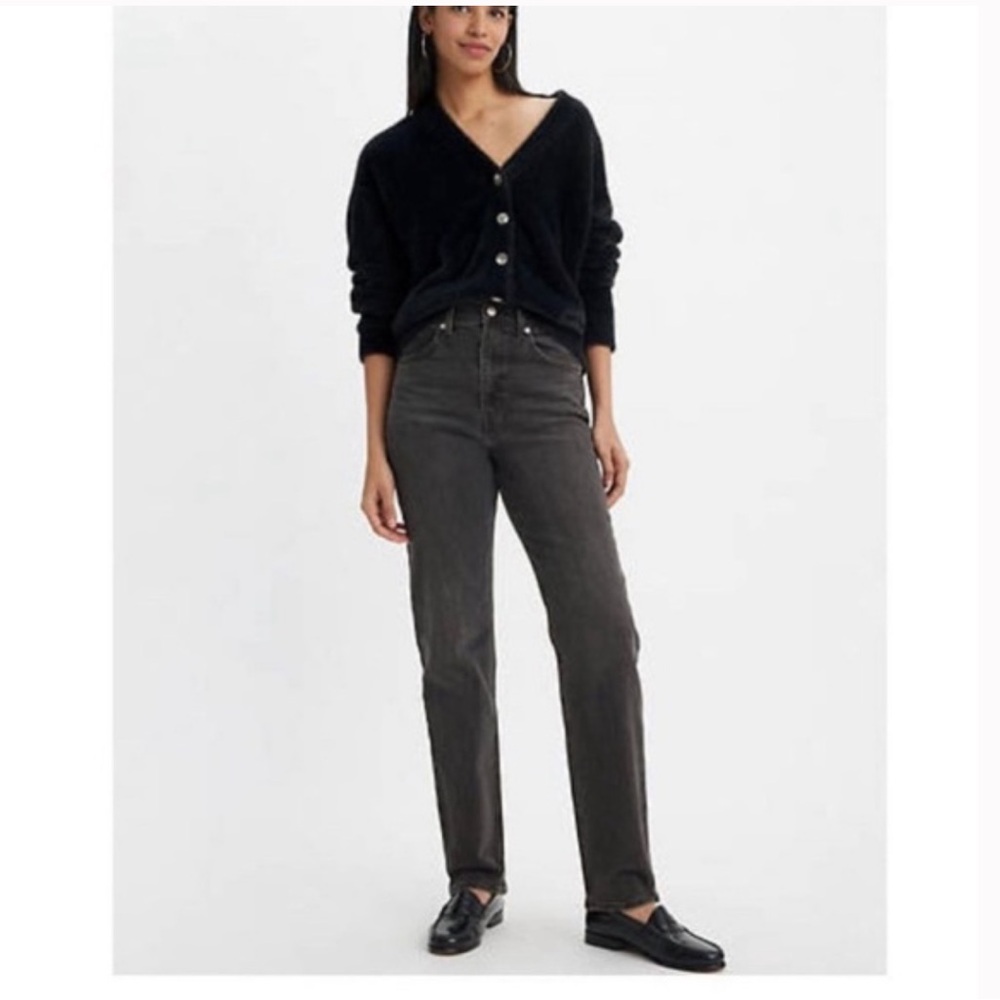 Levi's 70 Slim Straight High Rise Black Jeans Size 28